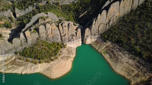 Aerial view of Lake Finestres (Great Aragonese Chinese Wall) photo