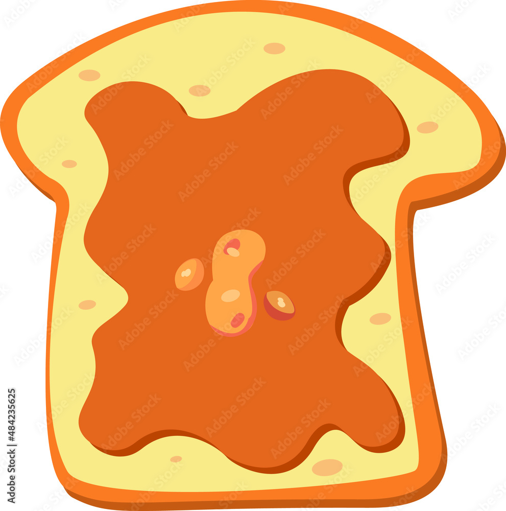 Slice bread with peanut butter isolated on white background. Better for peanut butter lover or anyone who enjoys this. Happy Peanut Butter Day. Vector art. Slice bread with peanut butter isolated on white background. Better for peanut butter lover or anyone who enjoys this. Happy Peanut Butter Day. Vector art.