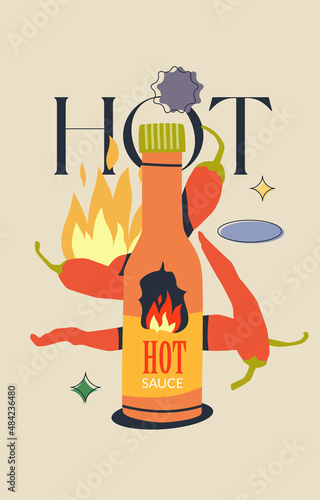 Hot Chili Pepper Poster Template
