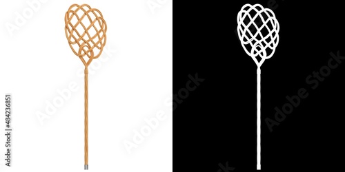 Принти на полотні 3D rendering illustration of a rattan carpet beater