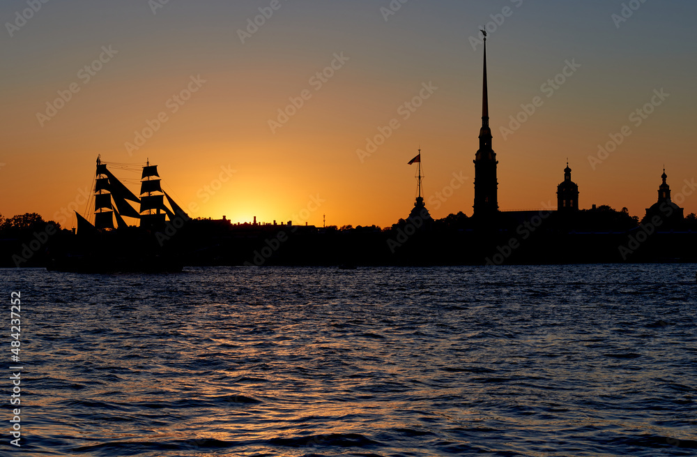 Sunset at the Peter and Paul Fortress 