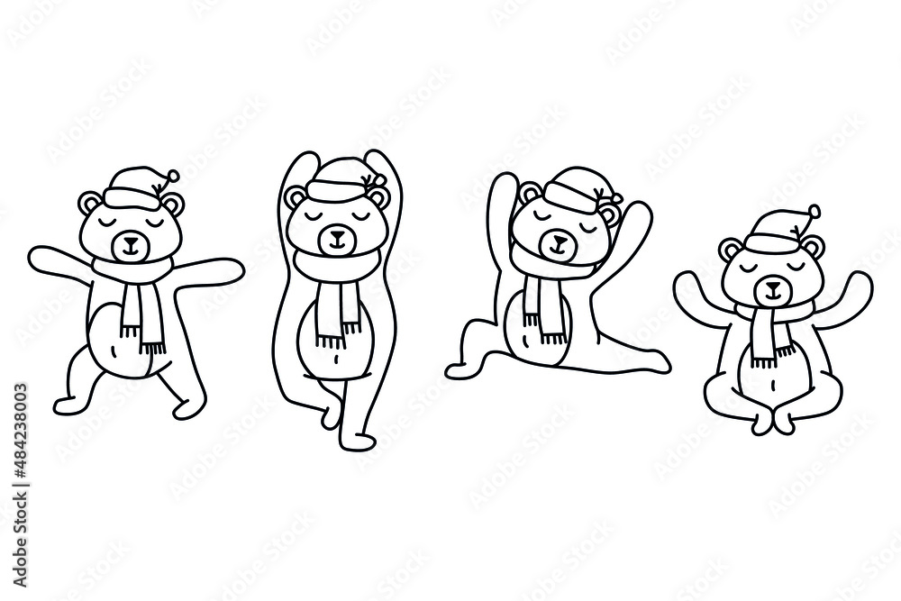 Bear silhouette. Vector illustration isolated on white background for print and poster. Typography design.
