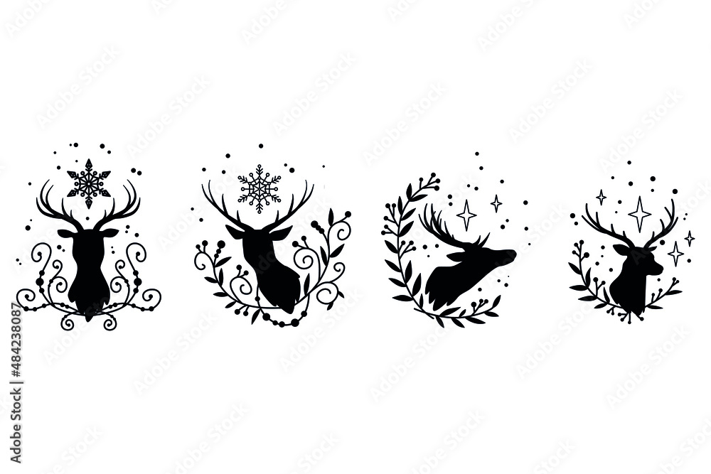 Vector deer, vector deer christmas decoration Vector deer, vector deer christmas decoration