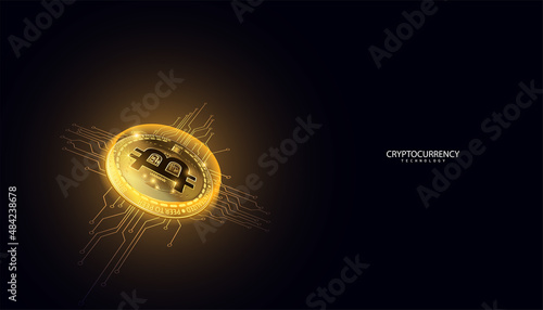 Abstract Digital bitcoin Finance in the Online World Internet, Transactions in Online Systems On the background.