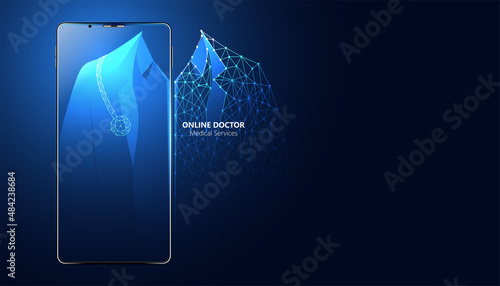 Abstract Online Doctor Medical Services concept The current health care industry that has access to the internet And the online world Helping people gain access to treatment. Online.