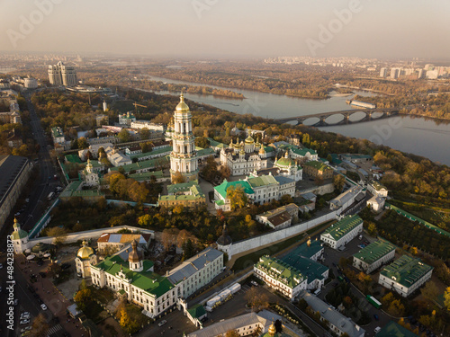 Aerial view of Kyiv Pechersk Lavra. A UNESCO world heritage site in Ukraine © bartoshd