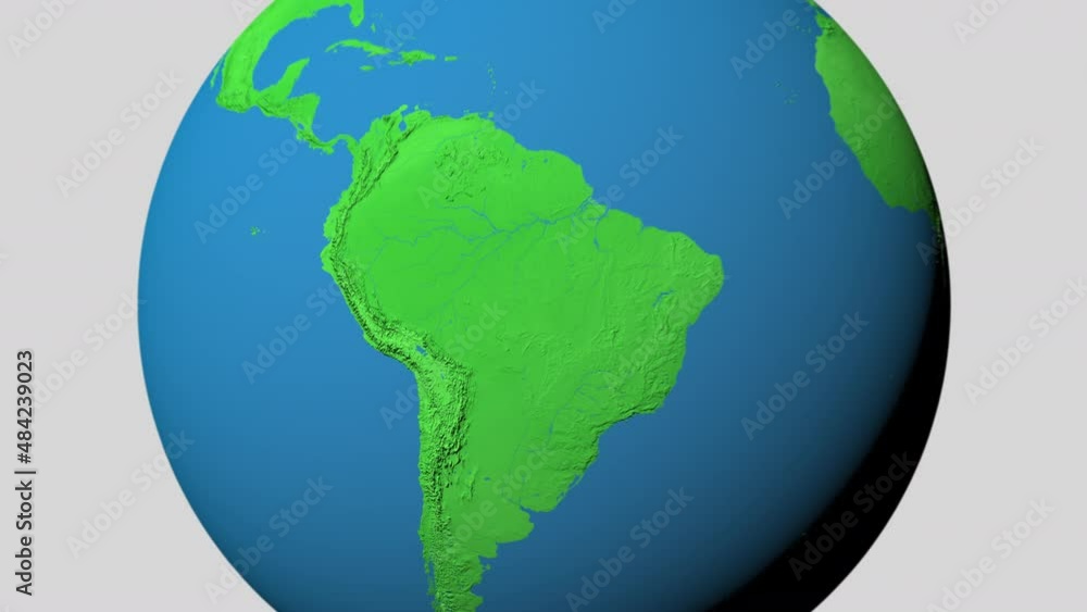 Seamless looping animation of the earth zooming in to the 3d map of ...