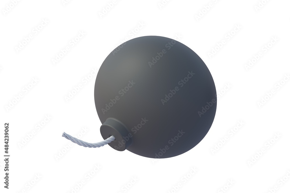 Round old bomb with fuze isolated on white background. 3d render Round old bomb with fuze isolated on white background. 3d render