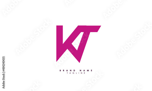 Alphabet letters Initials Monogram logo KT, TK, K and T