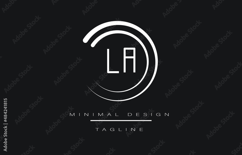 LA or AL Minimalist Logo Vector Art Illustration