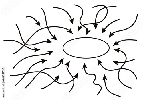 Diagram with arrows. Brainstorming concept.