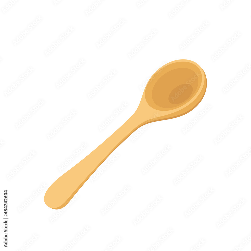 Spoon vector. Wood Spoon on white background. Spoon vector. Wood Spoon on white background.