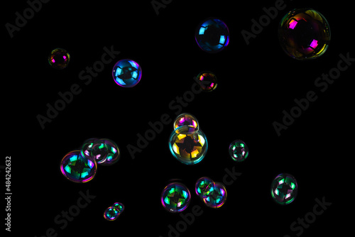Bubbles isolated on a black background