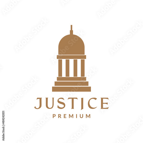 luxury pillar dome law logo design, vector graphic symbol icon illustration creative idea