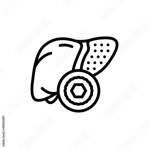 Liver cirrhosis line icon. Isolated vector element.