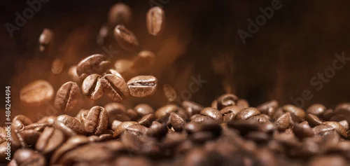 Panel kuchenny z motywem palona kawa ziarnista