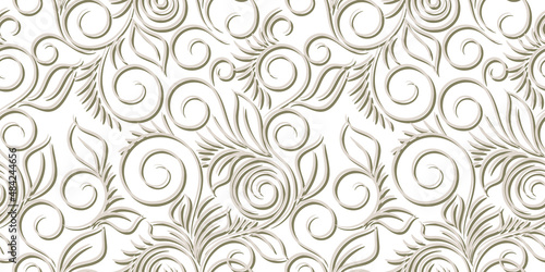 Fototapeta Naklejka Na Ścianę i Meble -  seamless pattern with swirls