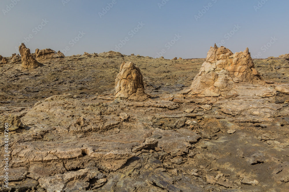 Dallol volcanic landscape in the Danakil depression, Ethiopia.