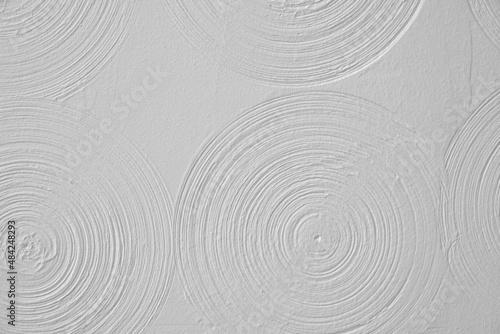 Abstract background gypsum panel, spiral-shaped volumetric, white circles, futuristic background, selective focus