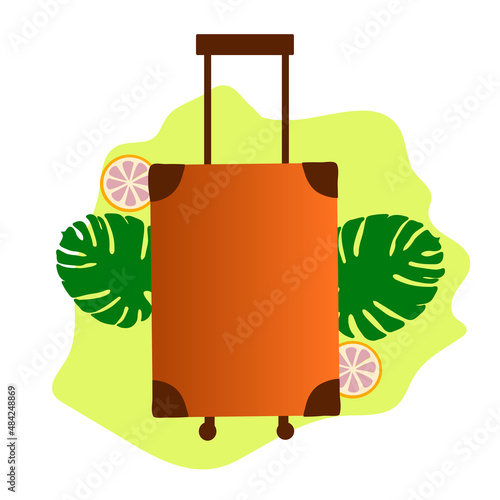 suitcase on wheels for vacation tropics holidays in hot countries