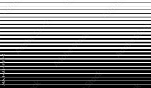 Horizontal line pattern. From thin line to thick. Parallel stripe. Black streak on white background. Straight gradation stripes. Abstract geometric patern. Faded dynamic backdrop. Vector illustration photo