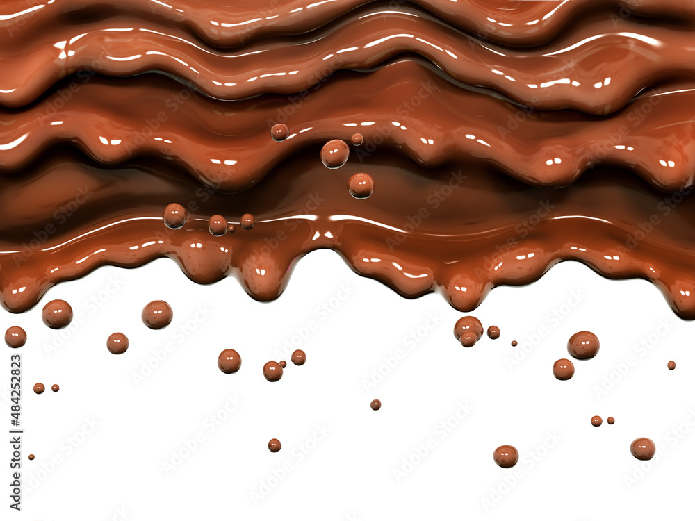 Chocolate splash, food and drink illustration, abstract background, isolated 3d rendering Chocolate splash, food and drink illustration, abstract background, isolated 3d rendering
