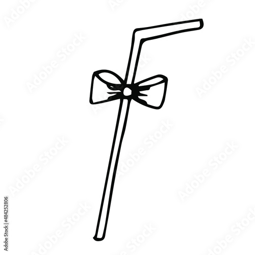 Cocktail tube vector illustration, hand drawing doodle