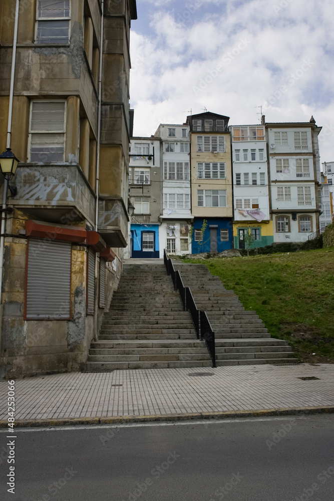 Access stairs to houses in a neighborhood of Ferrol