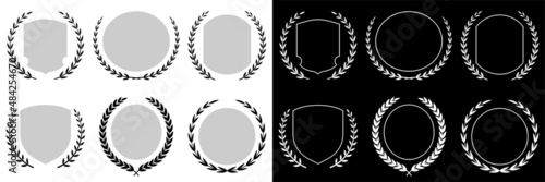 Wreath vector laurel frame icon isolated
