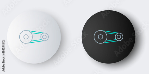 Line Timing belt kit icon isolated on grey background. Colorful outline concept. Vector