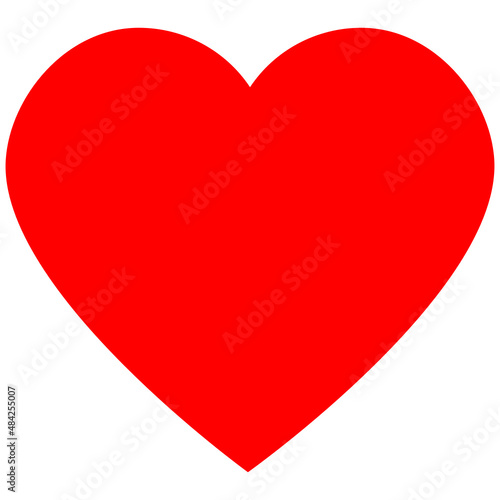 The red heart on white backgroun, vector