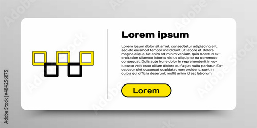 Line Taxi car roof icon isolated on white background. Colorful outline concept. Vector