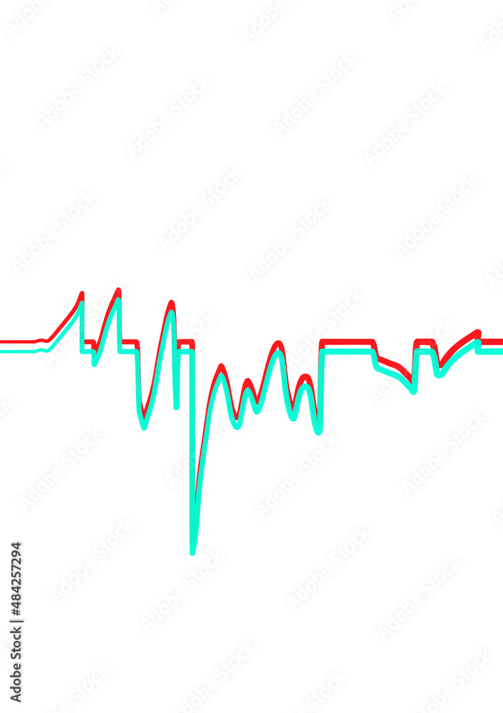 3D effect cardiogram graffiti pattern 3D effect cardiogram graffiti pattern