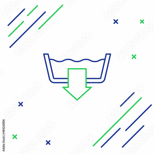 Line Washing modes icon isolated on white background. Temperature wash. Colorful outline concept. Vector