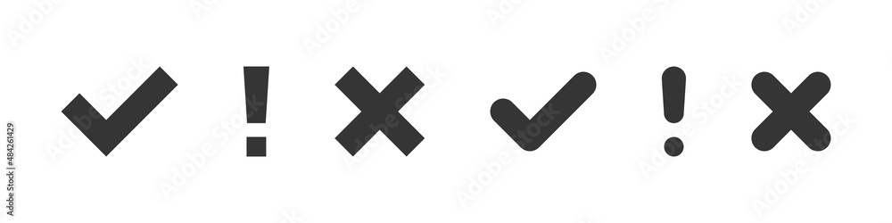 Obraz premium Set of black check marks. Vote symbol tick. Approved or confirmation icons. Vector images