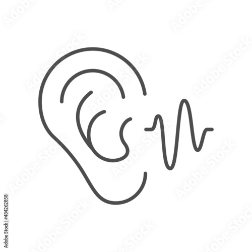 Human hearing line outline icon