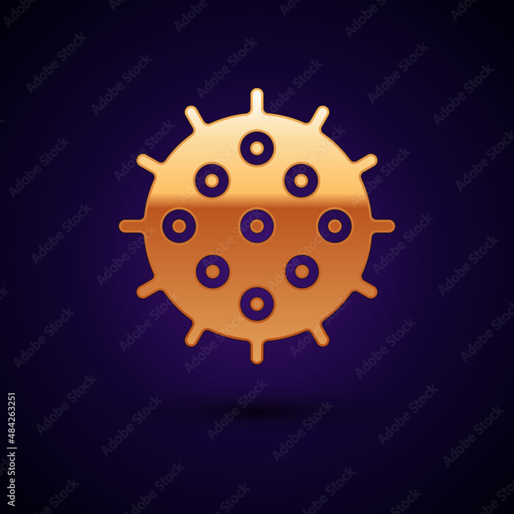 Gold Tennis ball icon isolated on black background. Sport equipment. Vector Gold Tennis ball icon isolated on black background. Sport equipment. Vector