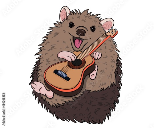 Wallpaper Mural little hedgehog playing the guitar
 Torontodigital.ca