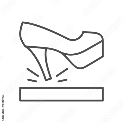 Stomping noise line outline icon