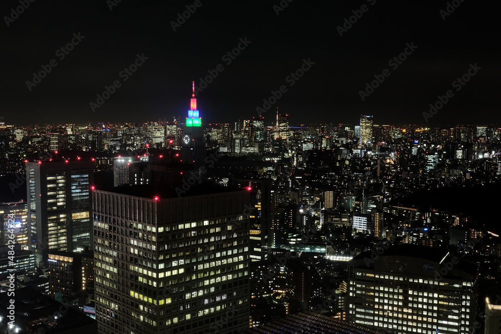 Amazing panoramic view of Tokyo city at night