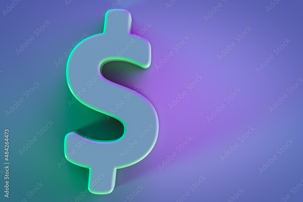 Colorful symbol of the American dollar