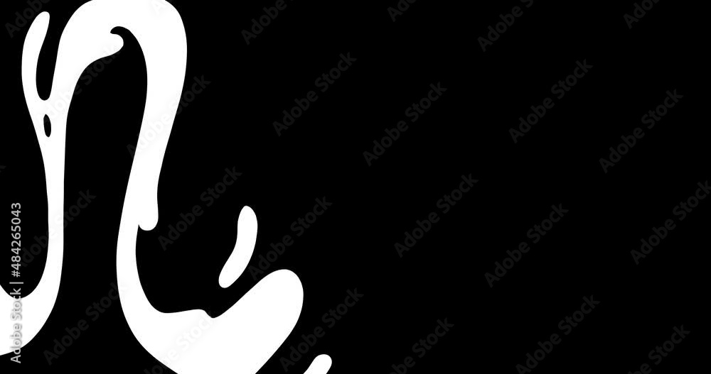 Set of Liquid Transitions in hand drawn cartoon doodle style on transparent background. Motion Graphics Pack with Alpha channel. Transition Black and White Masks Templates in 4K for Editing Footages.