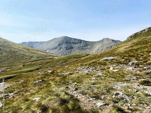 A view of the Scotland Countryside at Glencoe Mountain in the summer