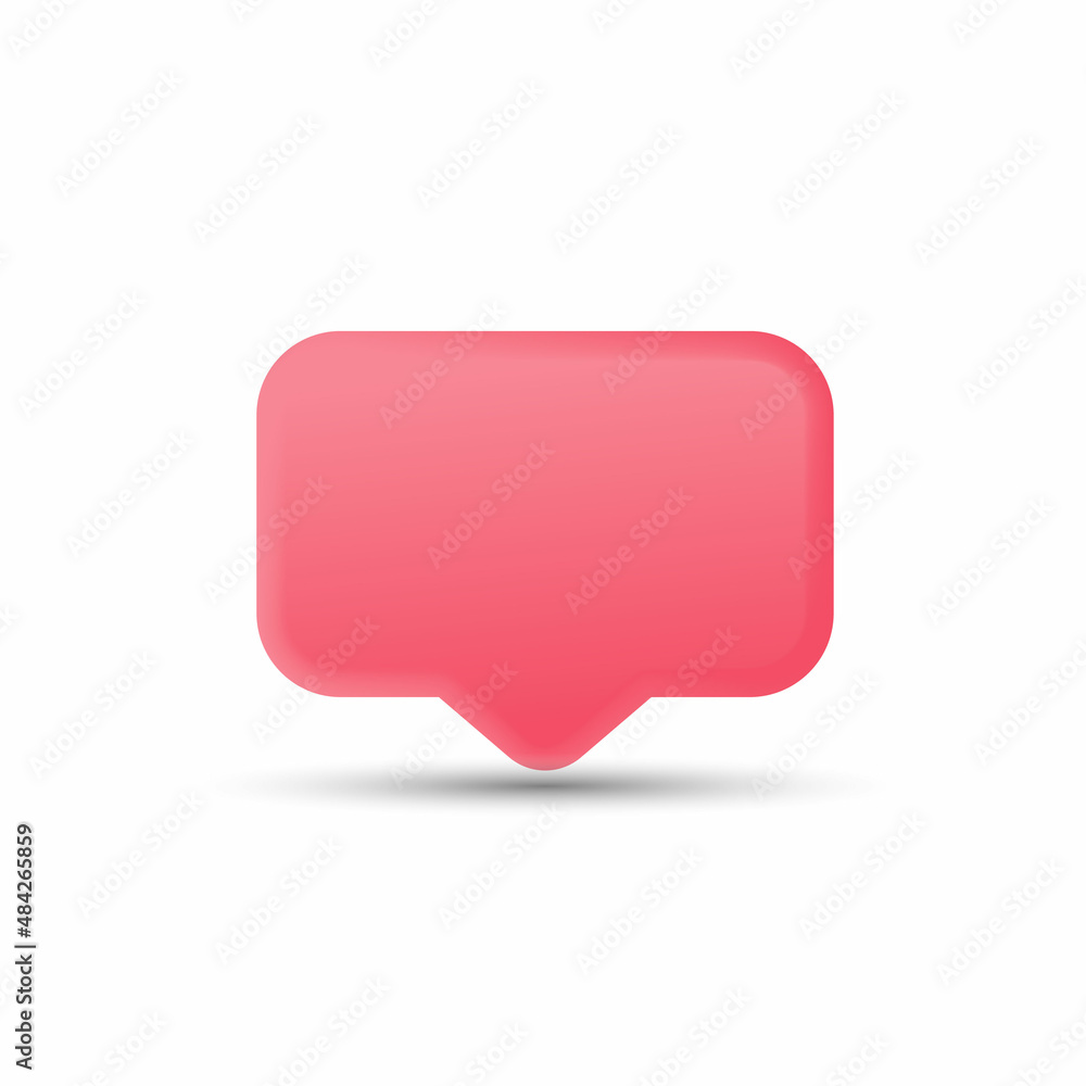 Message notification icon. Cloud new message realistic 3d design. Dialog, Chat Speech Bubble. Clicks the arrow cursor on dialogue. Vector illustration Message notification icon. Cloud new message realistic 3d design. Dialog, Chat Speech Bubble. Clicks the arrow cursor on dialogue. Vector illustration