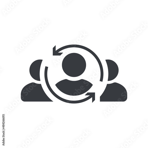 Customer icon. Customer Retention, Returning Clients Vector Icon. Human resource management. Return sign. Managed care. Customer relationship management. Employee Practice. CRM