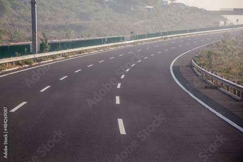 Modern three lane expressway from Addis Ababa to Adama, Ethiopia photo