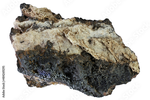 psilomelane from Ehrenfriedersdorf, Ore Mountains, Germany isolated on white background