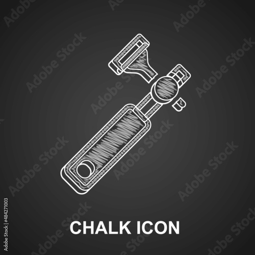 Chalk Jewelers lupe for diamond grading with dimond icon isolated on black background. Vector