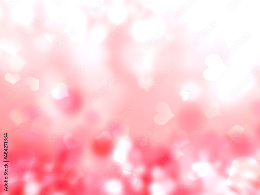 Abstract bokeh background blur with hearts