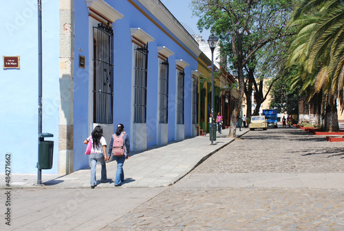 walking in oaxaca city in mexico